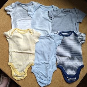 6 Short Sleeve Moon and Back Onesies